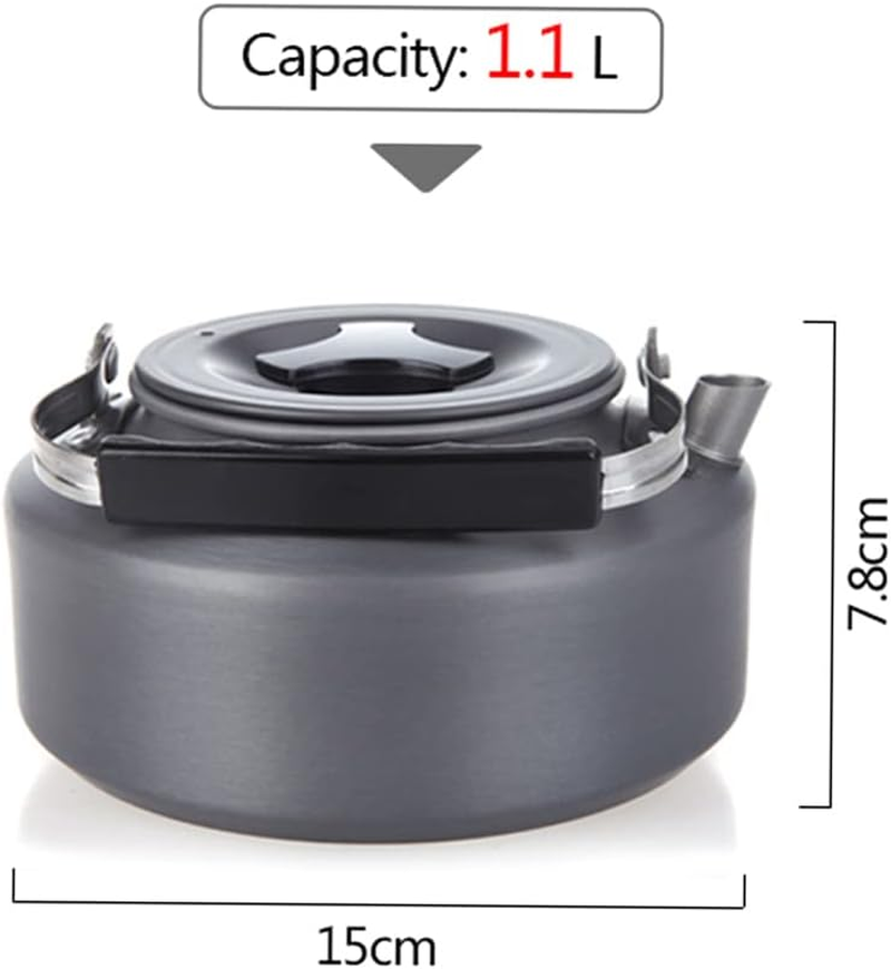 1.1L Portable Ultra-Light Outdoor Hiking Camping Picnic Water Kettle Teapot Coffee Pot Anodised Aluminum 1.1L - 0.8L image number 6