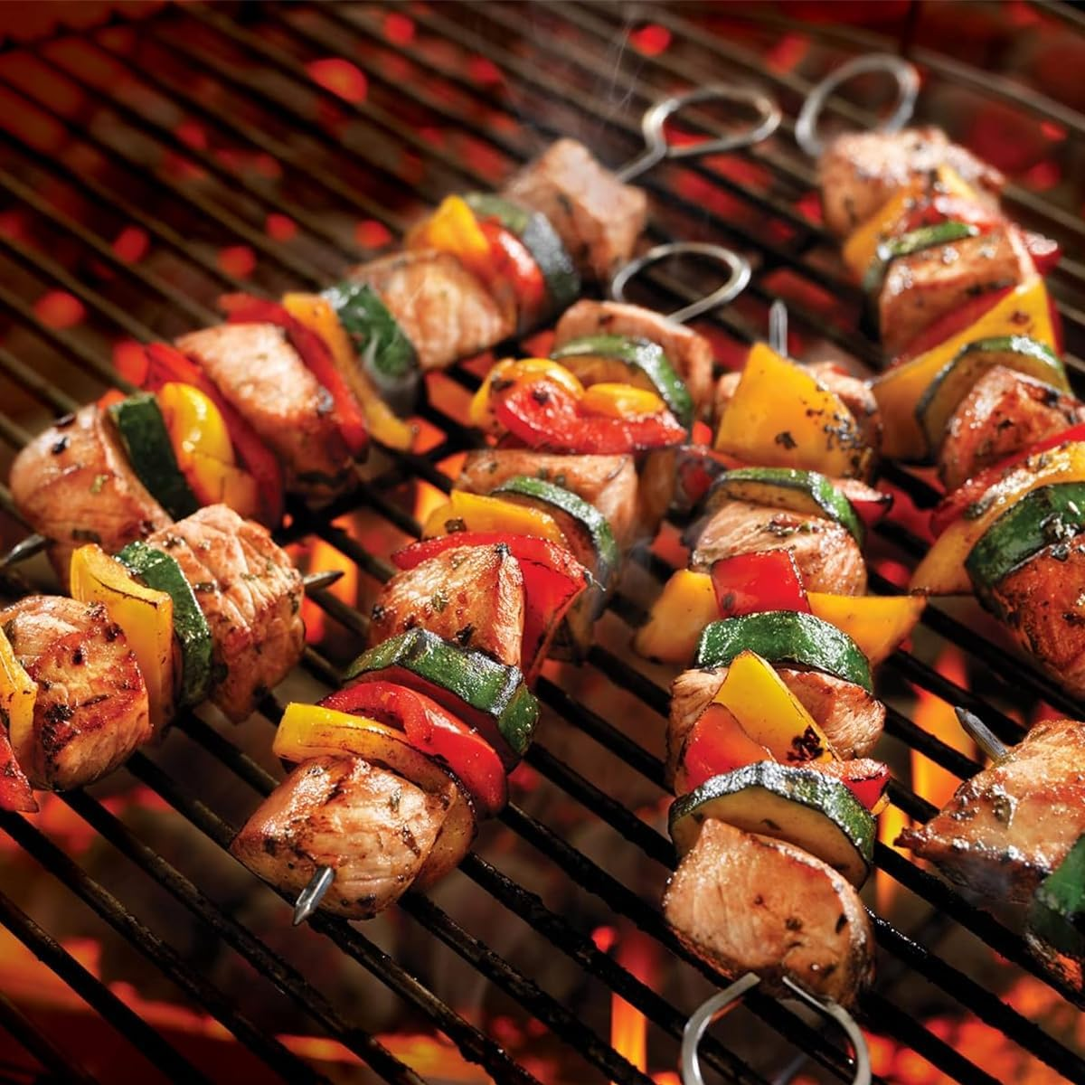 12PCS Metal BBQ Skewers - Reusable Grill Kebab Sticks, 20Cm Stainless Steel Barbecue Skewers for Grilling, Rotisserie, and Kabobs image number 1