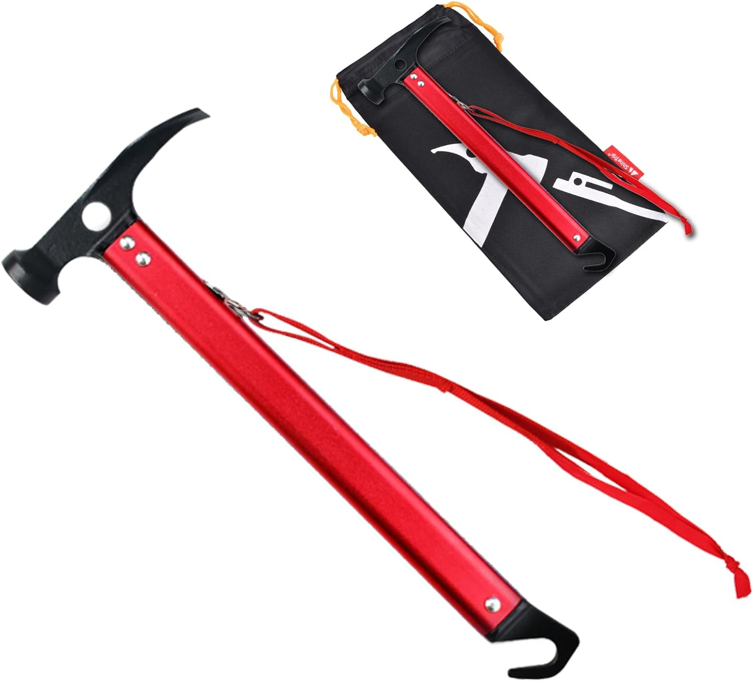 TRIWONDER Camping Mallet Tent Peg Puller Multi-Function Hammer Aluminum High Carbon Steel Hammer with Tent Peg Remover for Outdoor Camping Picnic