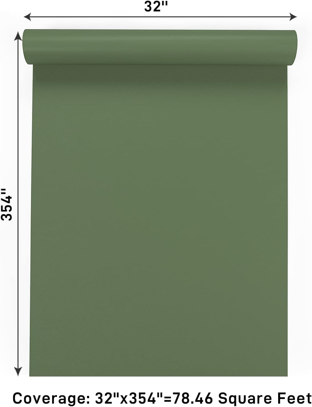 Varypaper Matt Green Wallpaper 81Cm&times;9M Contact Paper Peel and Stick for Living Room Washable Vinyl Cabinet Cover Sticky Back Plastic Kitchen Worktop Covering Cupboard Lining Paper Bedroom Furniture image number 6