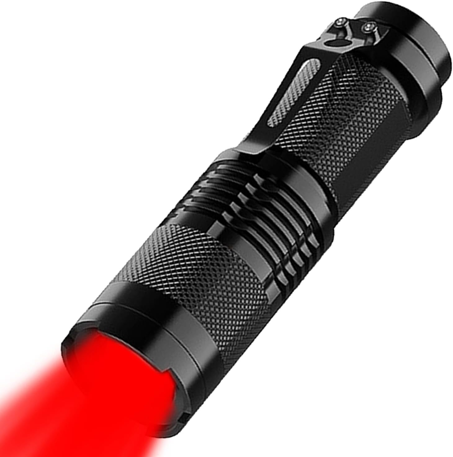 HYVCZP Red Light Flashlight,Adjustable Focus LED Torch,4 Lighting Modes,Super Bright,Waterproof Pocket Size,Lightweight Small Torch for Power Cut,Emergency, Camping, Hiking,Night Fishing,Outdoor image number 1