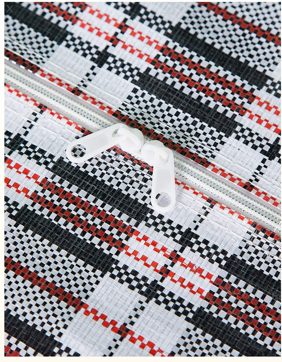 5 Pack Large Storage Laundry Bags Checkered Organizer Bag with Zipper and Handles for Comforters, Clothes, Bedding, Duvets image number 5