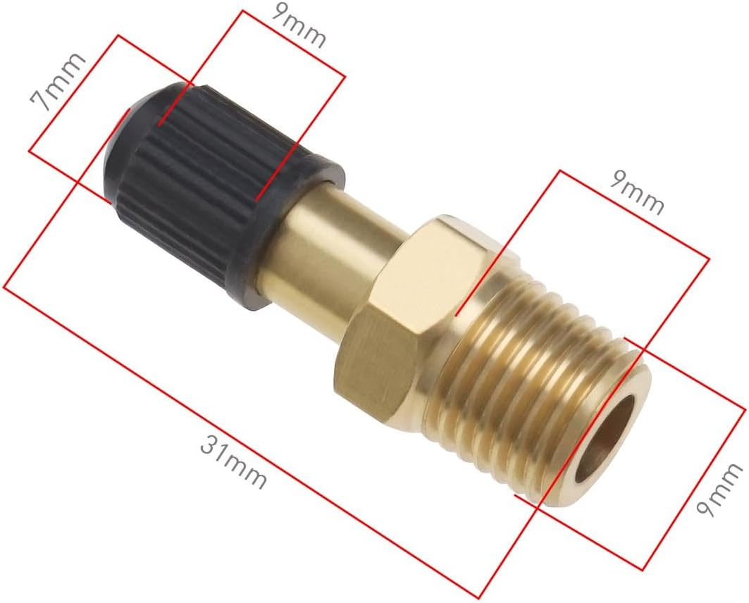 Emagtech 4Pcs 1/8 Inch NPT Pressure Vessel Tank Valve Joint 1/8 Inch NPT External Threaded Brass Joint Pressure Vessel Valve Plug Storage Tank Valve Accessories image number 3