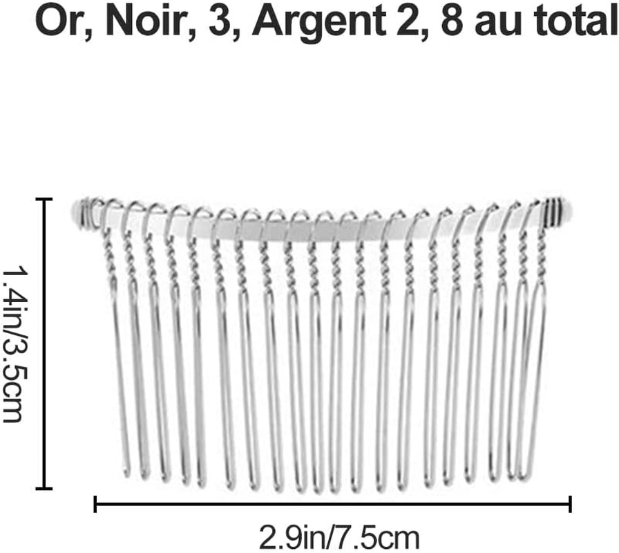 Hair Clip Comb, Metal Comb Clip, Hair Comb, Veil Comb, Hair Comb Metal Hair Comb Metal Hair Comb (8 Pieces) image number 1