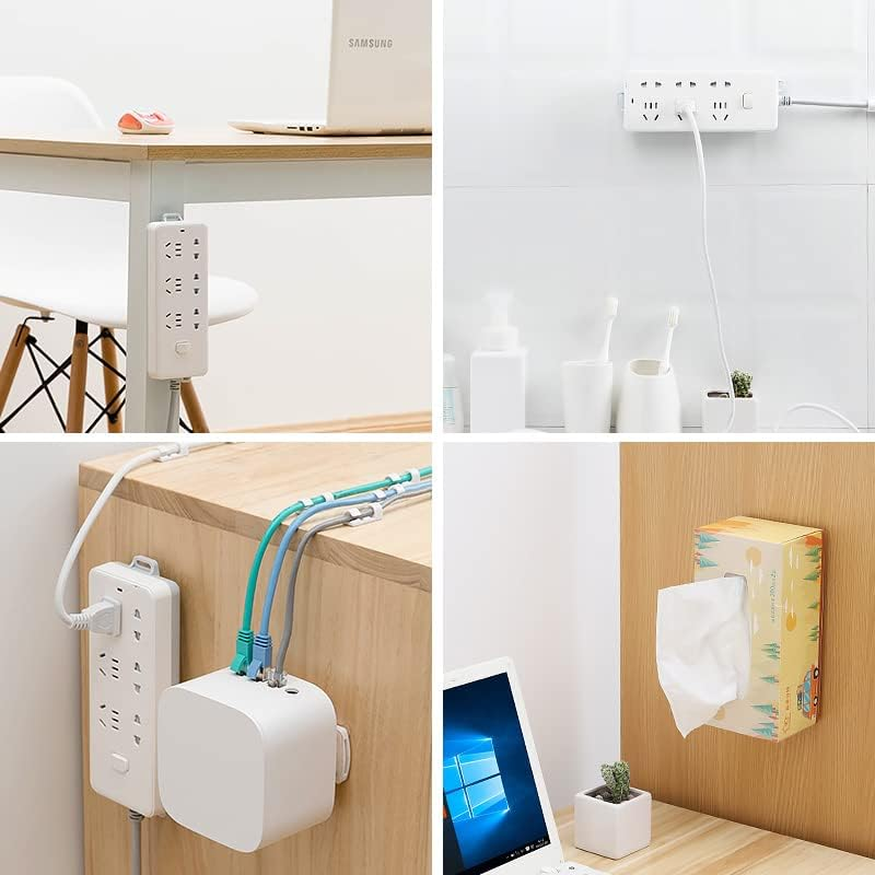 Punch Free Plug Sticker Power Board Holder Wall Mounted Power Strip Holder image number 1
