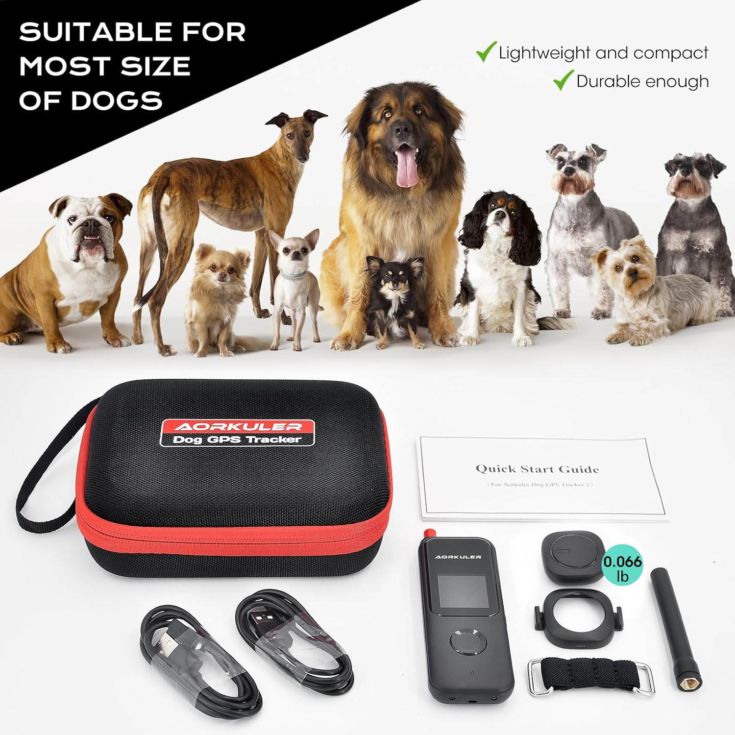 GPS Tracker for Dogs No Subscription, GPS Location without Cell Network, Suitable for Open Areas with Poor Network Signals No Monthly Fee IP67 Waterproof (Tracker 2)(Black) image number 2