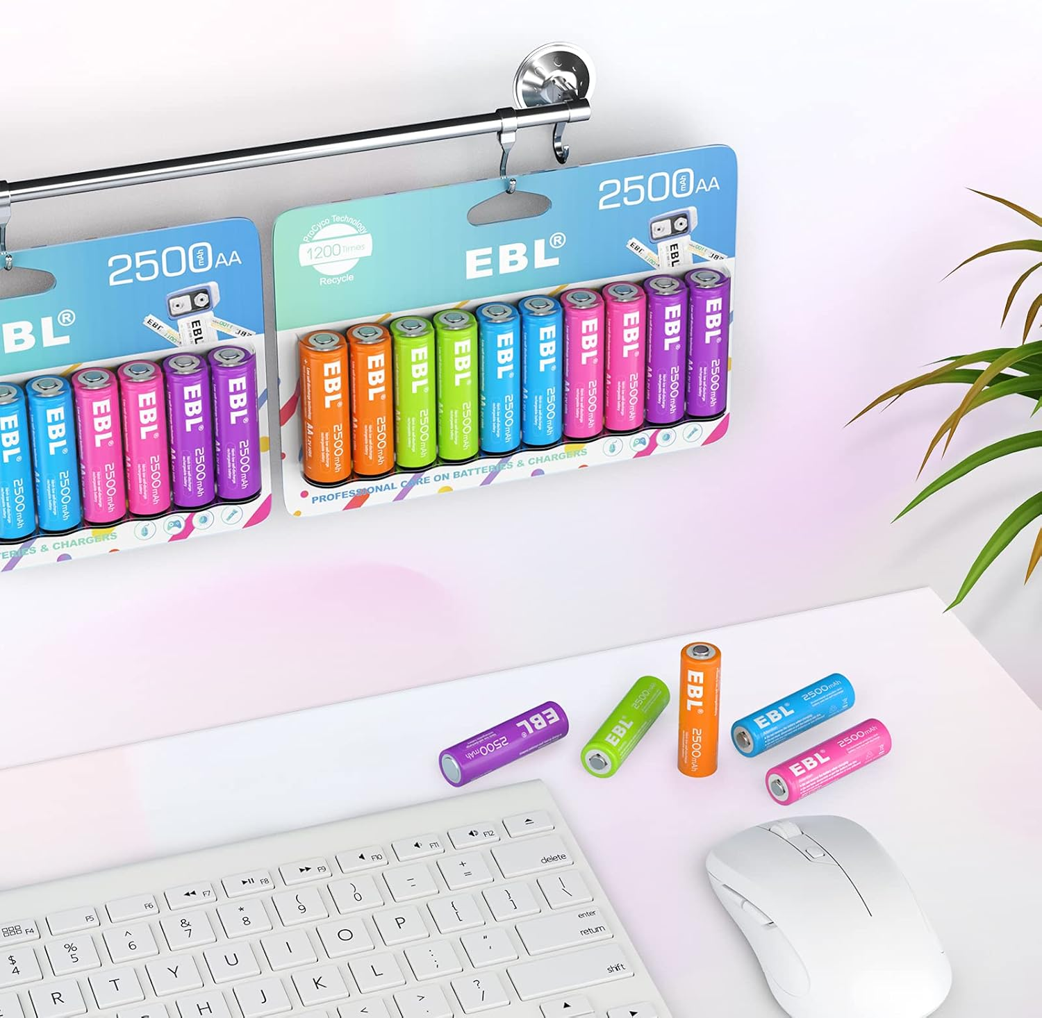 EBL Rechargeable AA Batteries 2500Mah 1.2V Ni-Mh Double AA Battery 10 Pack