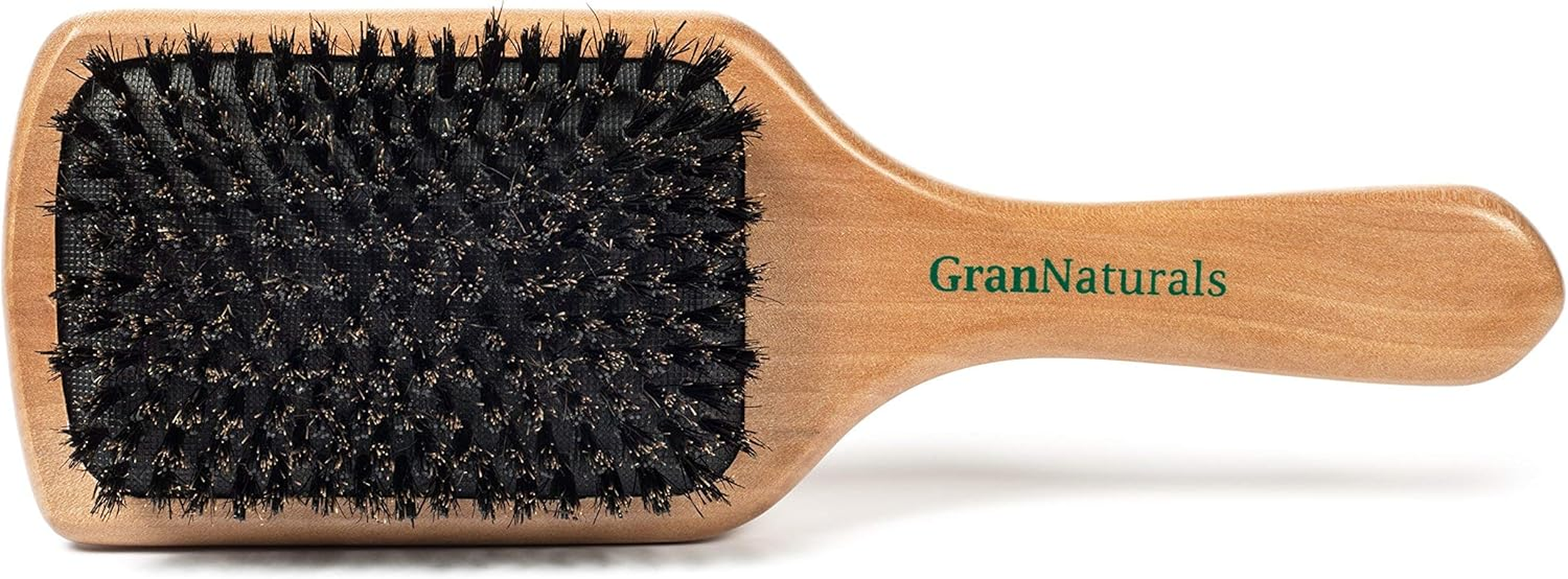 Grannaturals Boar Bristle Hair Brush for Women and Men - Natural Wooden Large Flat Square Paddle Hairbrush - for Thick, Fine, Thin, Wavy, Straight, Long, or Short Hair image number 1