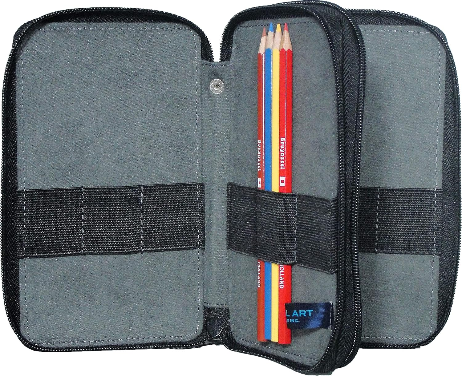 Speedball Art Products Canvas Storage Case for Pencils, Markers, Pens and Art Supplies, Holds up to 48 Standard Pencils, Chocolate image number 6