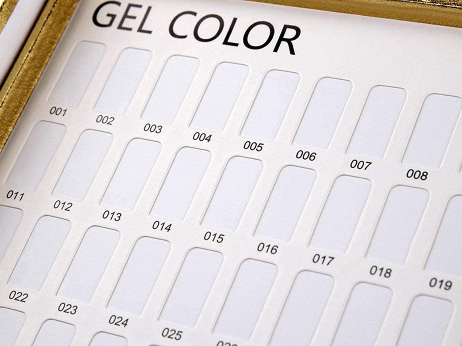 Makartt 308 Poly Nail Gel Color Chart Display Book Golden Nail Polish Gel Color Display Nail Salon Tools, A-13