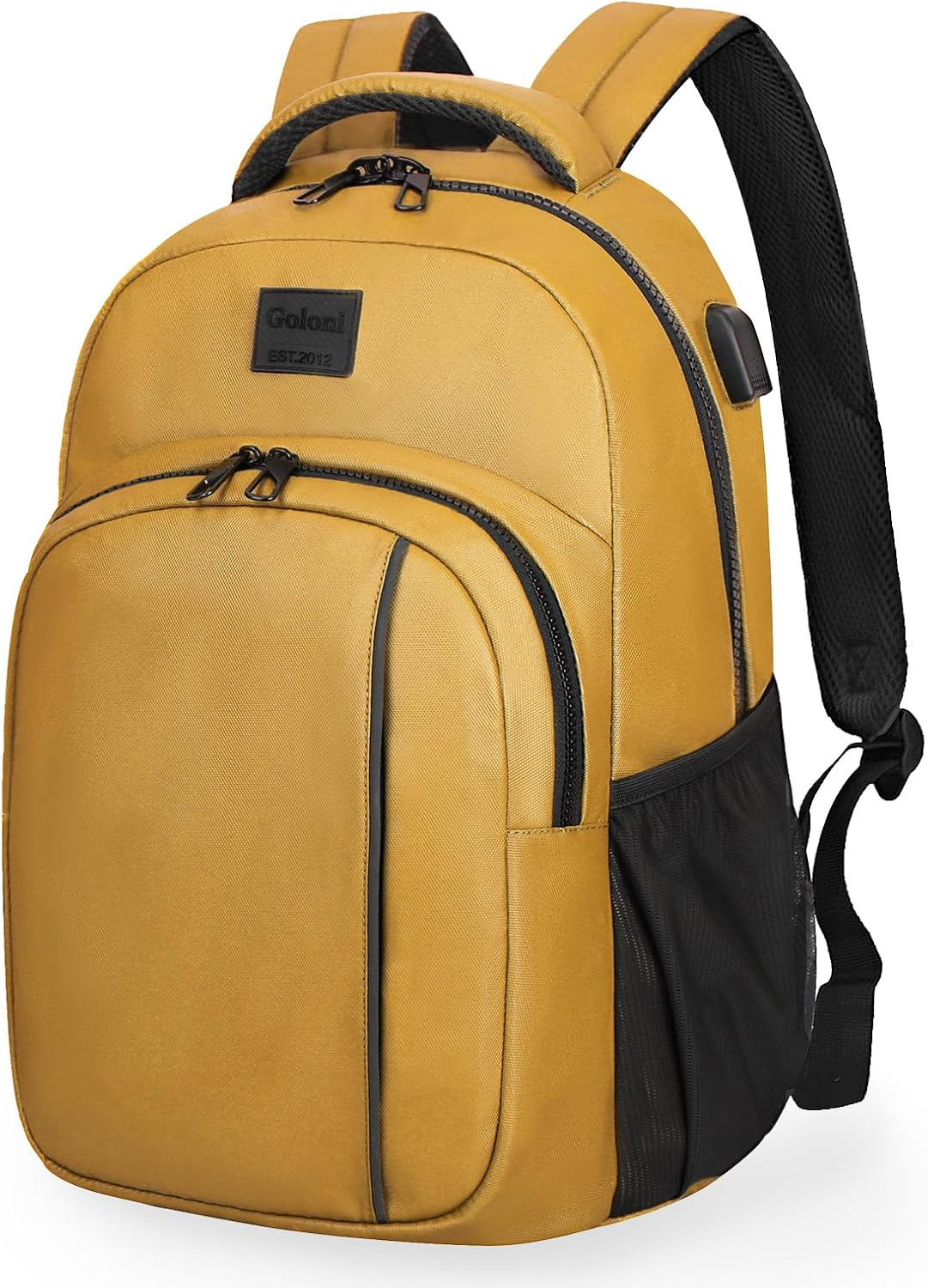 Goloni Lightweight Casual Laptop Backpack，Classic Carry-On Travel Bag，With USB Charging Port for Men and Women - Blue image number 3