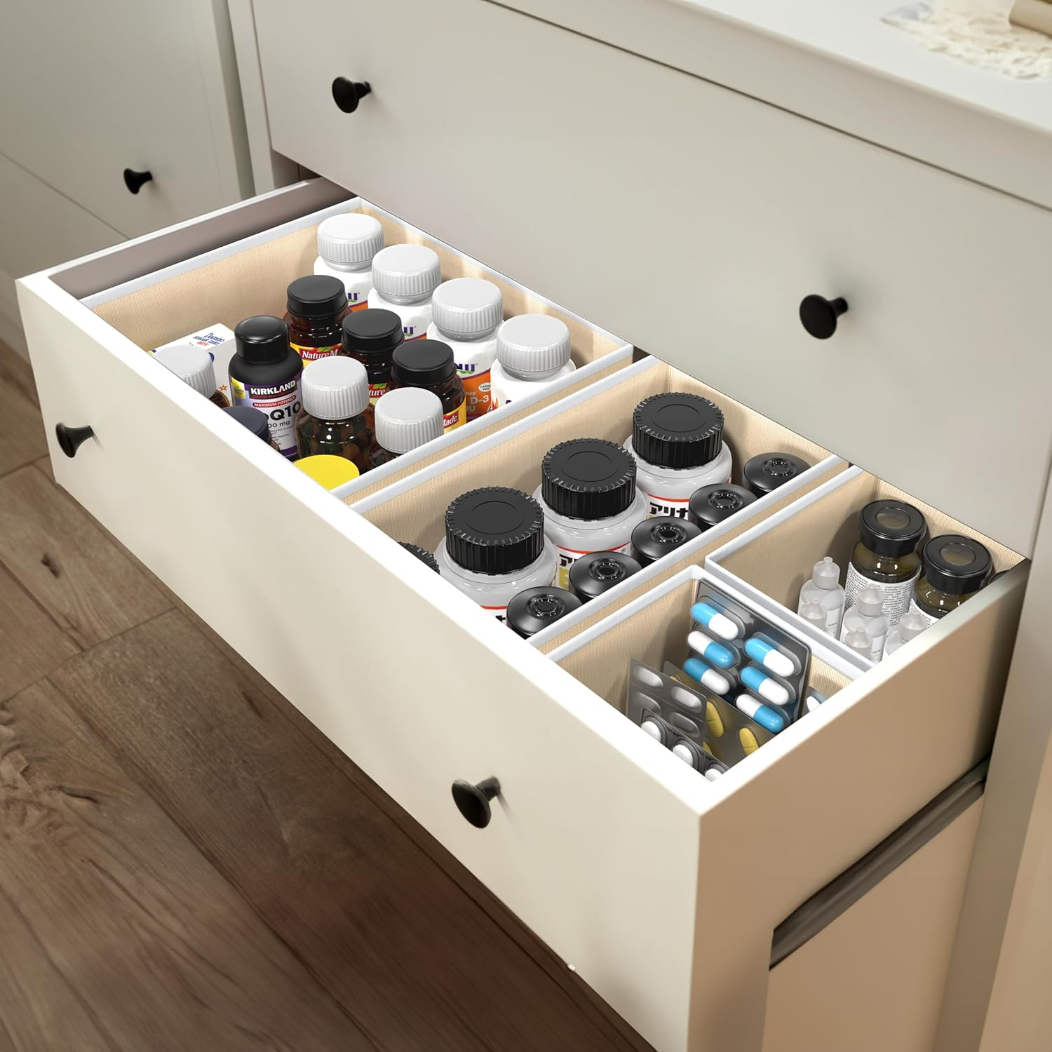 Simple Houseware Clothes Drawer Organiser, 12 Pack, Beige