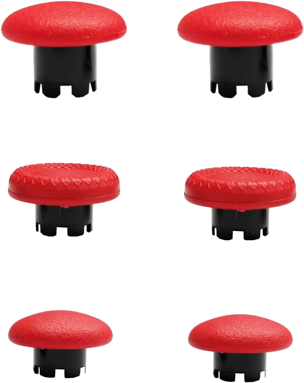 Thumbsticks for PS5 Edge Controller, Thumbsticks Paddles Replacement for PS5 Dualsense Controller, 6 in 1 Accessories Parts for PS5 Dualsense Edge Controller Analog Joystick Repair Kit (Black)