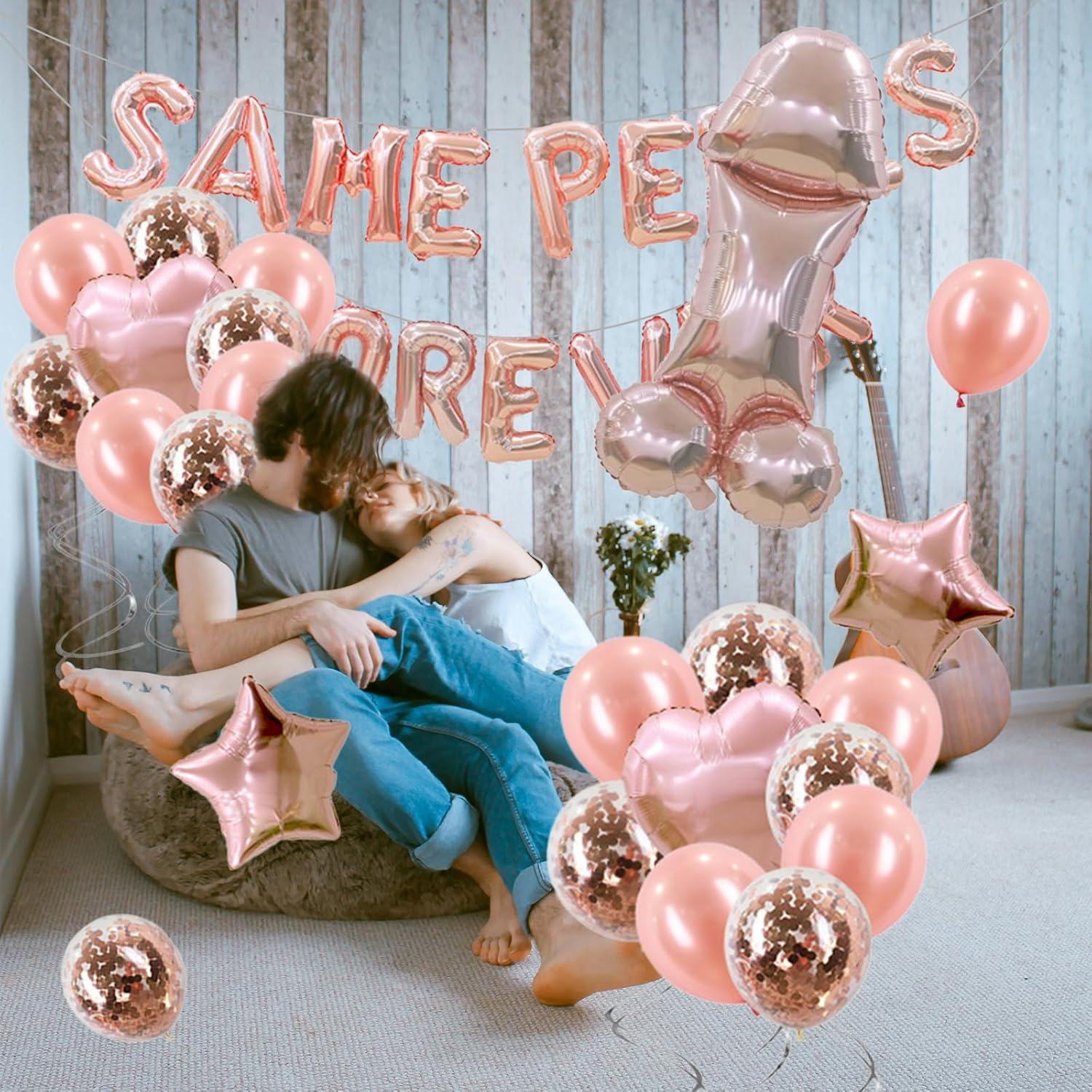 Elegant Rose Gold Bachelorette Party Decorations Set &ndash; Bride to Be Sash, Veil & Photo Booth Props,Hens Night Decor with Foil Balloons, Confetti & Diamond Ring,Bridal Shower & Wedding Party Supplies