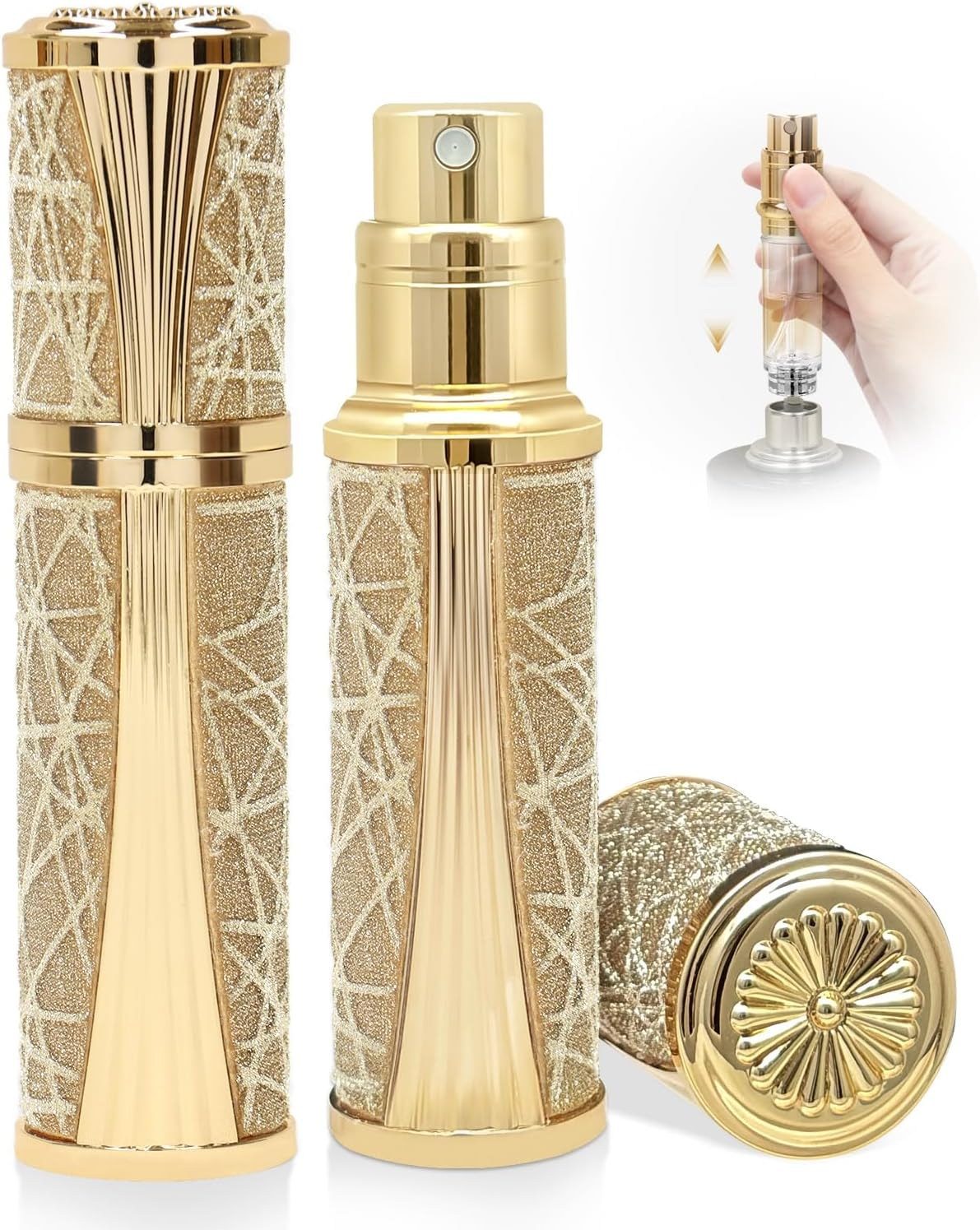 ASADAYS Perfume Atomiser - New Shell - Travel Bottle Refillable Bottom Spray Bottle Mini Size Luxury Fashion Shiny 5Ml Filled Leakproof Portable Airplane (Custom Made, Mint Whisper)