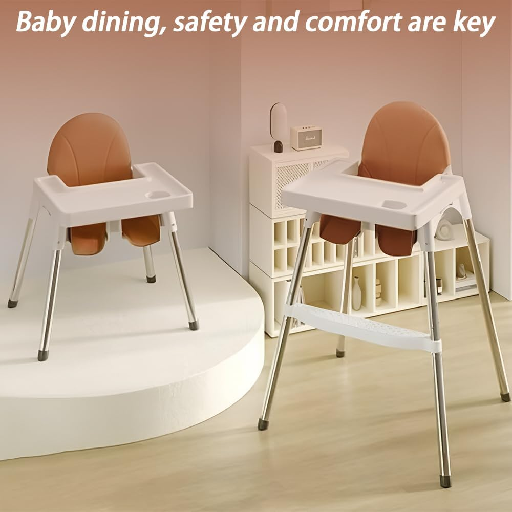 4 in 1 Baby High Chair with Removable Tray, Toddler Chair with Adjustable Height, Convertible Feeding Chair, 2-Point Adjustable Removable Dining Tray, Baby Highchairs for Ages 6 Months to 3 Years