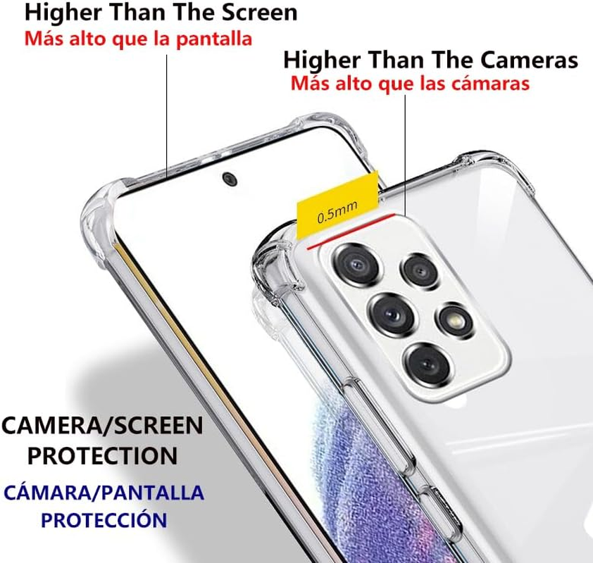 USTIYA Case for Samsung Galaxy A53 5G Clear TPU Four Corners Protective Cover Transparent Soft image number 2