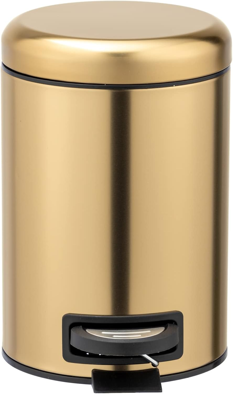 Wenko Leman Cosmetic Pedal Bin Matte Gold 3 L &ndash; Cosmetic Bin, Rubbish Bin with Anti-Fingerprint, Capacity: 3 Litres, Stainless Steel, 17 X 25 X 22.5 Cm, Gold