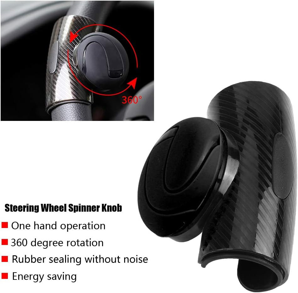 Steering Wheel Knob, Steering Wheel Ball, Knob,Universal Car Spinner Power Handle Ball Booster, Car Interior (Black) - Black image number 3