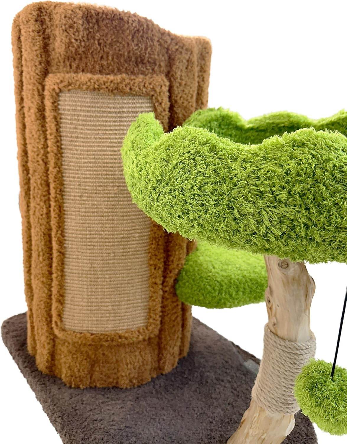 Cat Scratch Playground Tree Top Tranquil - Cat Tower, Indoor Cats, Cat House, Cat Scratcher, Green&Brown, 78Cm Height image number 3