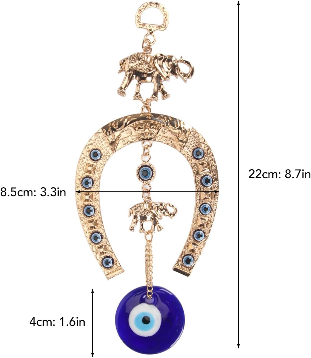 Evil Eye Wall Decor, Exquisite Blue Turkish Greek Nazar Amulet, Blessing Craft Gift Bring Good Luck, for Home, Office, Garden, Door, Beautiful Symbolism image number 2