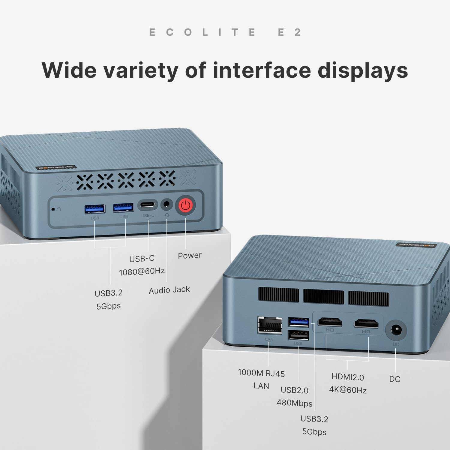 BOSGAME E2 Mini PC Windows 11 Pro AMD Ryzen 5 3550H 16GB DDR4 RAM 512GB M.2 Nvme SSD Mini Computer | 4K Triple Display | USB 3.2 Gen1 | Wi-Fi 6 | RJ45 LAN image number 6