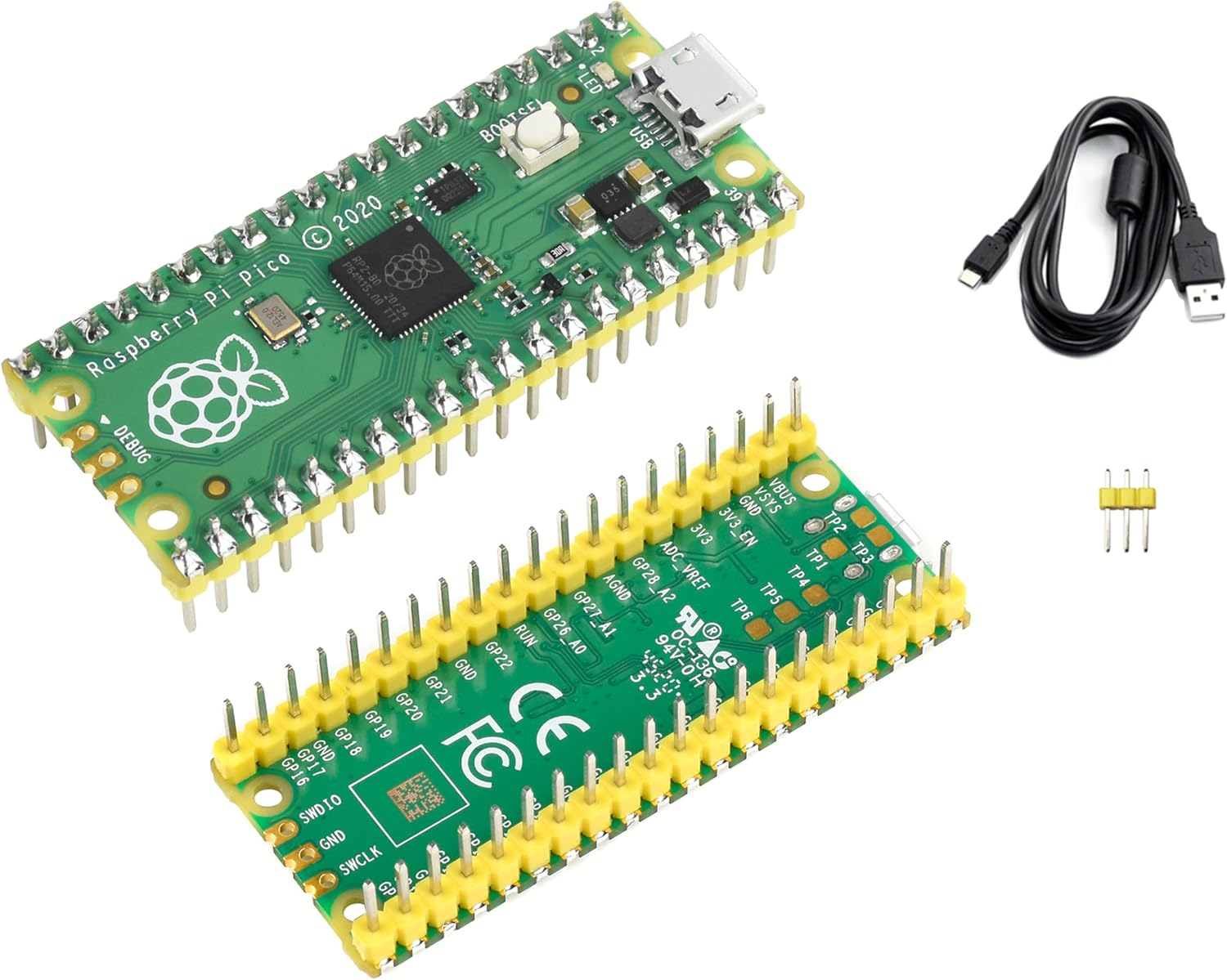 Pi Pico Microcontroller Development Board with Pre-Soldered Header, Based on Official RP2040 Chip, Dual-Core ARM Cortex M0+ Processor up to 133 Mhz, 26X Multi-Function GPIO Pins image number 6