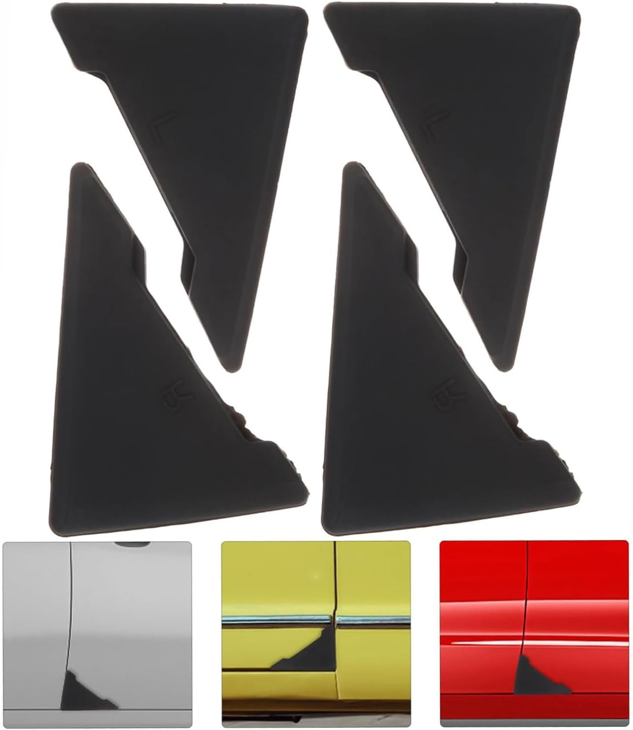 4Pcs Car Door Edge Guard Silicone Protector Covers Durable Corner Bump Absorbers Scratch Auto Edges Protection for Vehicle Doors Protection Covers (Black) image number 4