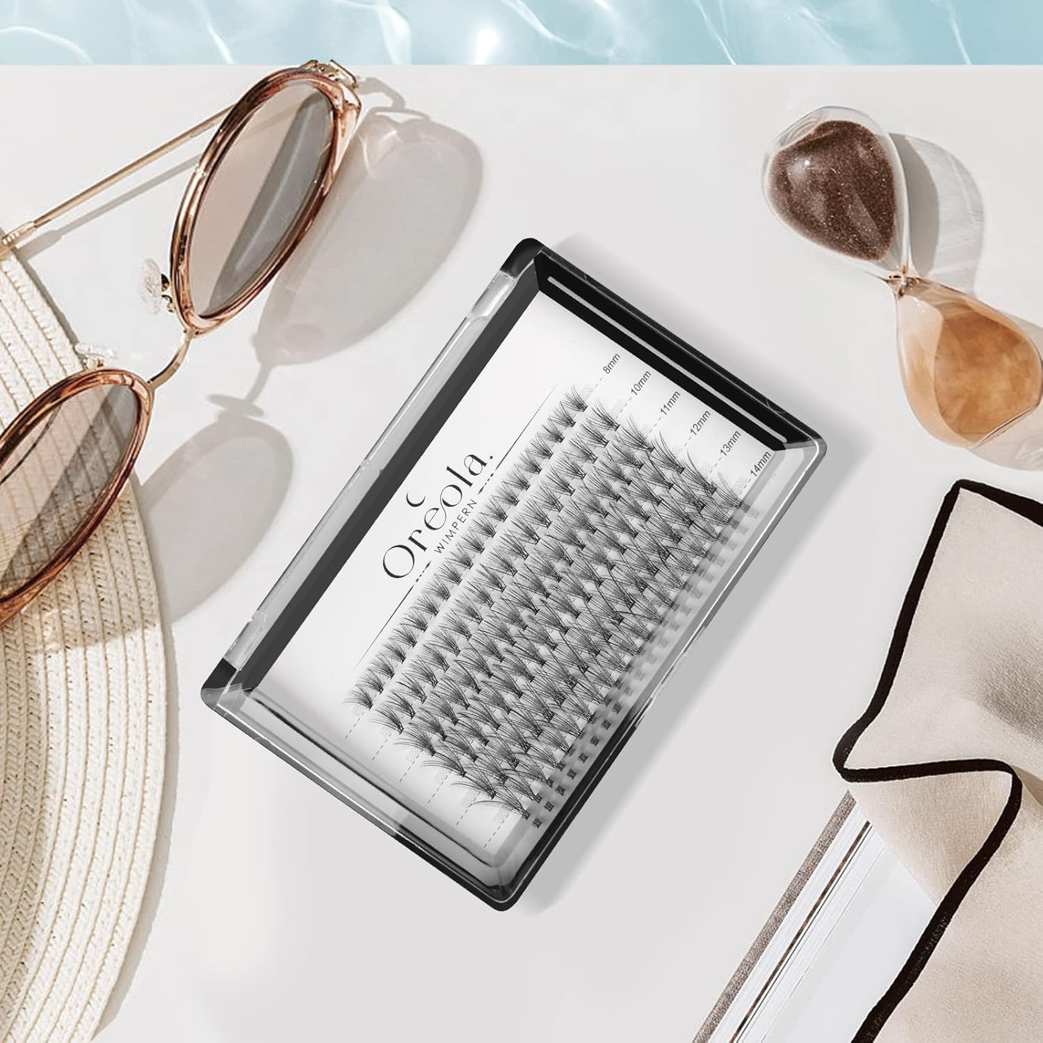 Oreola False Eyelashes Natural Lashes Cluster for DIY at Home Ultra-Light Individual Cluster Lash Extensions 0.07C Curl 8-14Mm