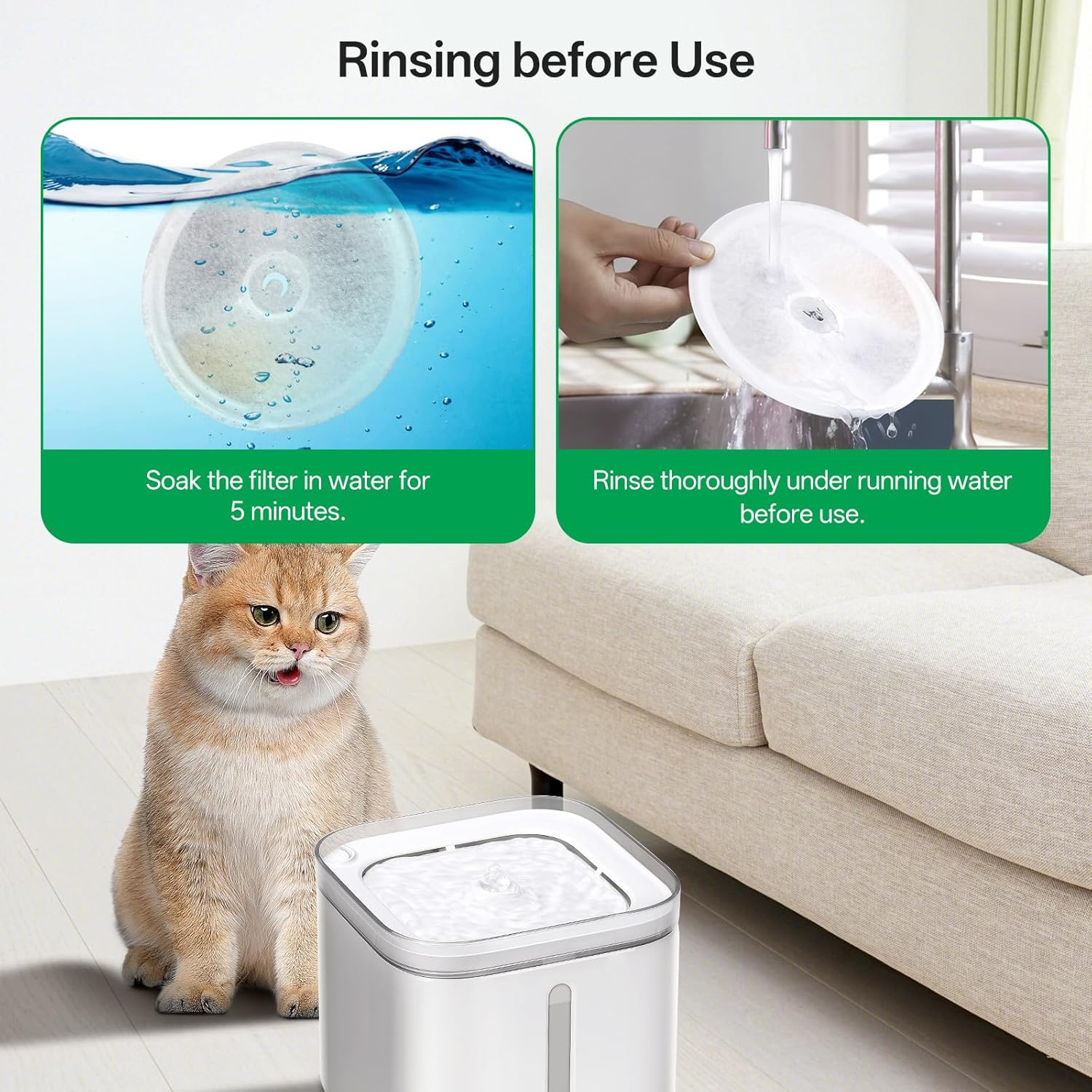 Pack of 10 Cat Fountain Filters and 10 Pump Sponge, Improved Filter Units 3.0 with Resin and Activated Carbon for 2L/1.8L Automatic Intelligent Cat Fountain (Ever Weet 2S/3/3 Pro/Solo/Solo SE) image number 5
