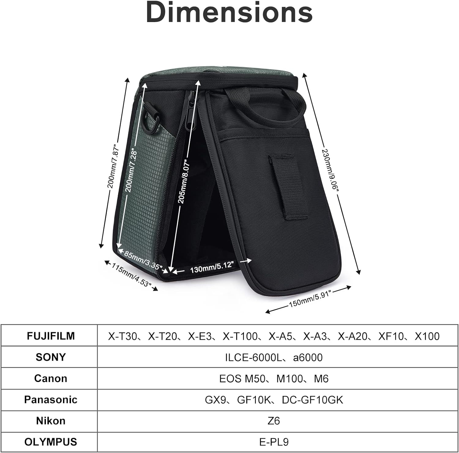 S-Zone Camera Insert Bag Waterproof Lens Cube Case Compatible with Nikon Canon Sony Fuji for SLR DSLR Mirrorless Lens Cables Accessories image number 4