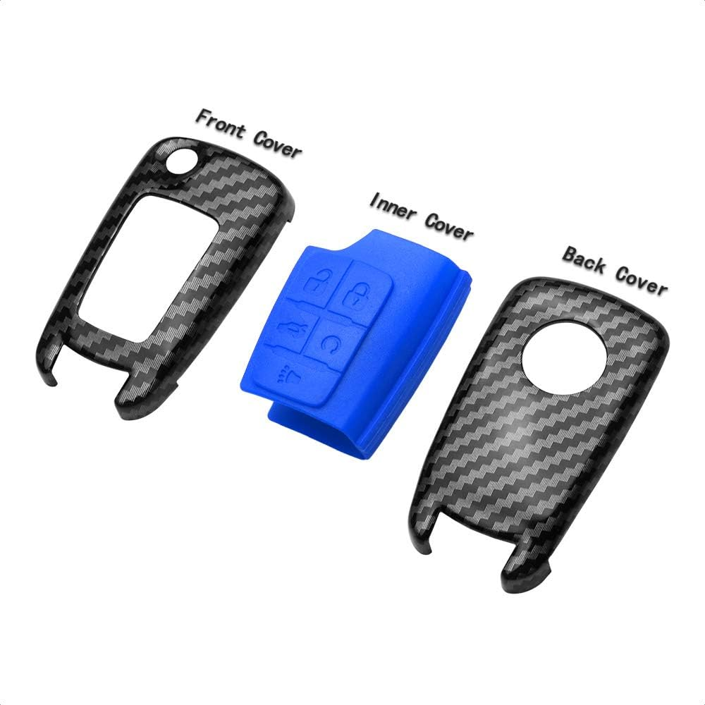 TANGSEN Flip Key Fob Cover for Buick Allure Cascada Enclave Encore Lacrosse Regal Verano Chevy Camaro Caprice Cruze Equinox Impala Malibu Orlando Sonic SS GMC Terrain 4 5 Button Keyless Entry Remote image number 4