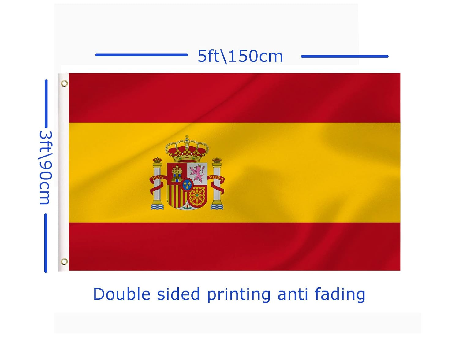 LARGE Spanish Flag, 3X5Ft Spain Flags Banner for Indoor Outdoor Decoration of Canada Yards.Parade or Express Mood image number 1