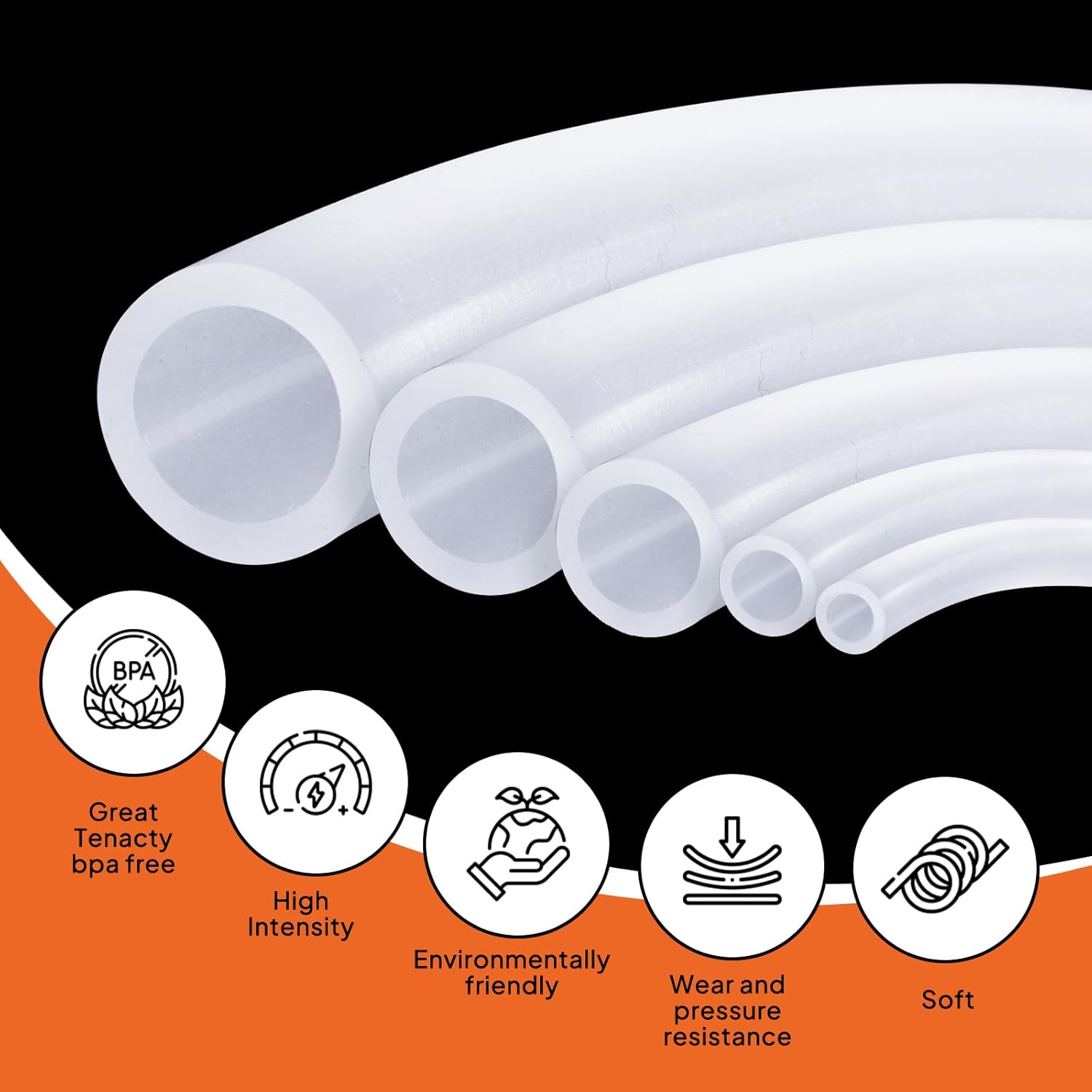 Auspirit Silicone Tubing Food Grade Silicone Tube Hose High Temp for Household Industry Home Brewing Winemaking (8Mmid*11Mmod, 2Meter) image number 6