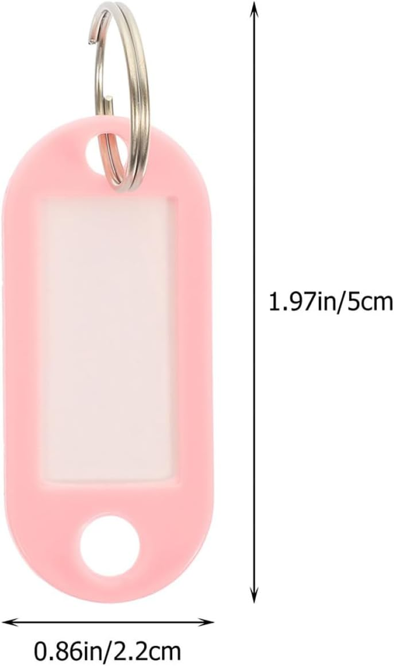 Totority 30PCS Cherry Blossom Pink Keychain Tags with Writable Labels and Rings, Compact Portable Key Identifiers and Luggage Markers for Travel Suitcases and Bag Organization image number 1