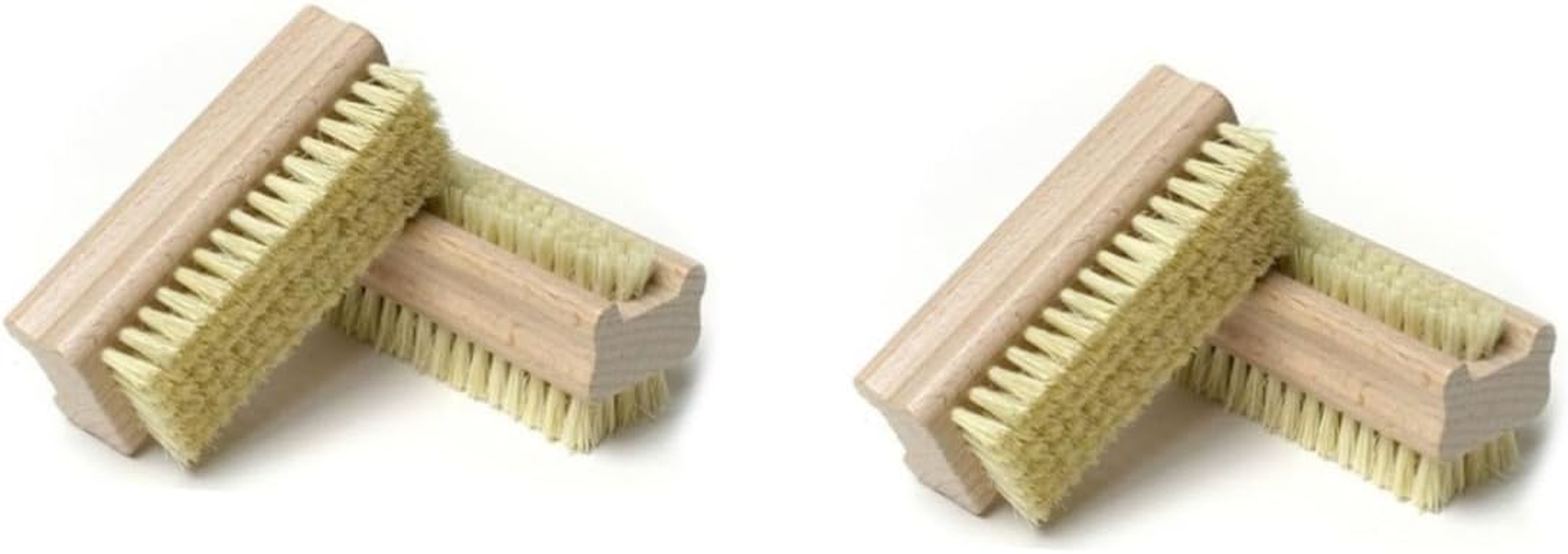 Healvian Wooden Handle Double Sided Nail Brush with Natural Bristle for Nail Cleaning Durable Nail Brush for Fingernails and Toenails