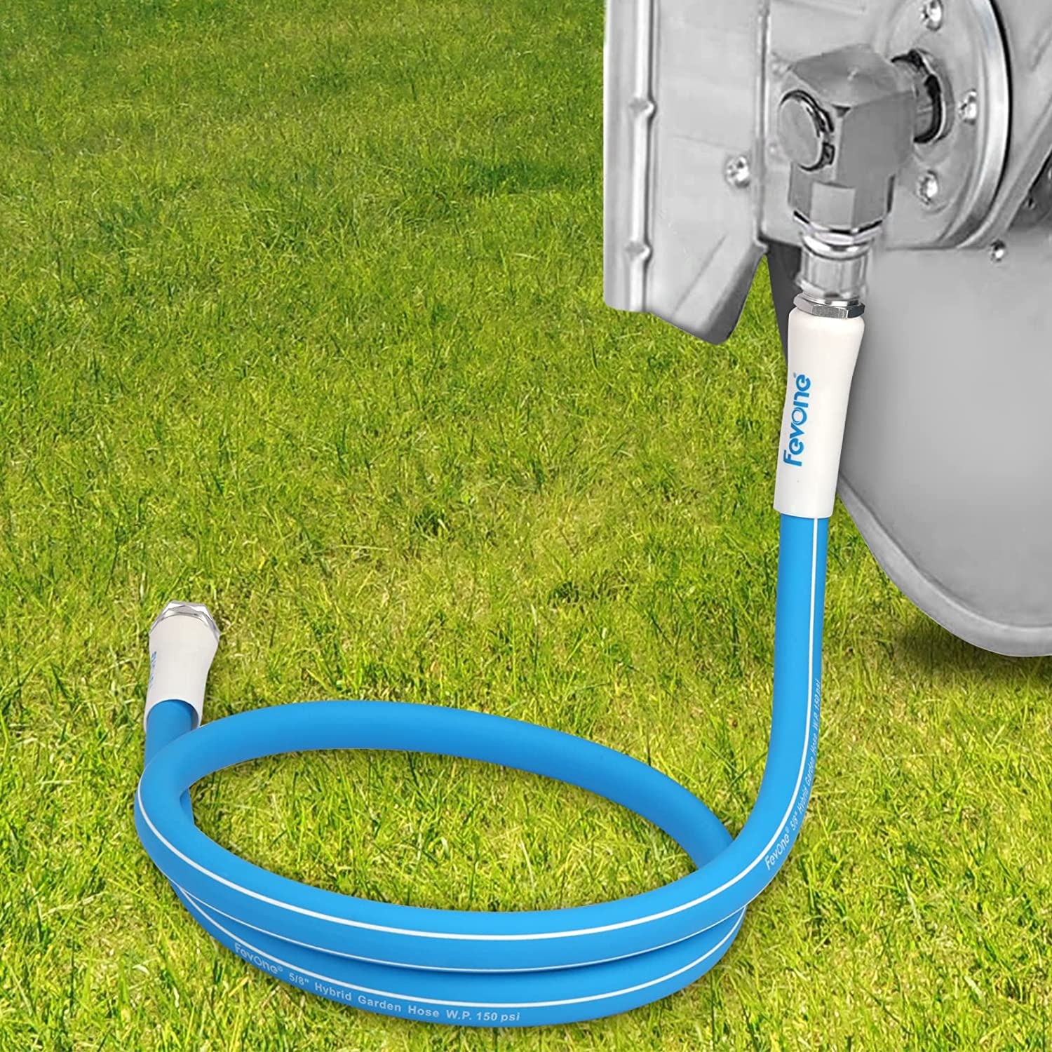 Fevone Garden Hose 5 Ft X 5/8", Hose Reel Connector/Leader Hose, Lead in Water Hose, Fits Hoses/Pipes of All Replacement/Replaceable Parts, Solid Aluminum Fittings - Zero Leak, 2 Years Warranty image number 6