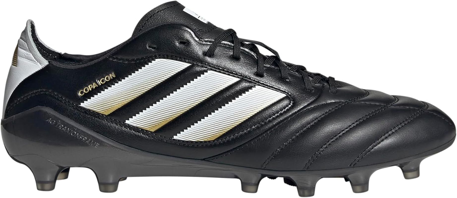 Adidas Unisex Adult Copa Icon II Firm Artificial Ground Sneaker, Black/White/Gold Metallic, 13 Women/12 Men image number 2
