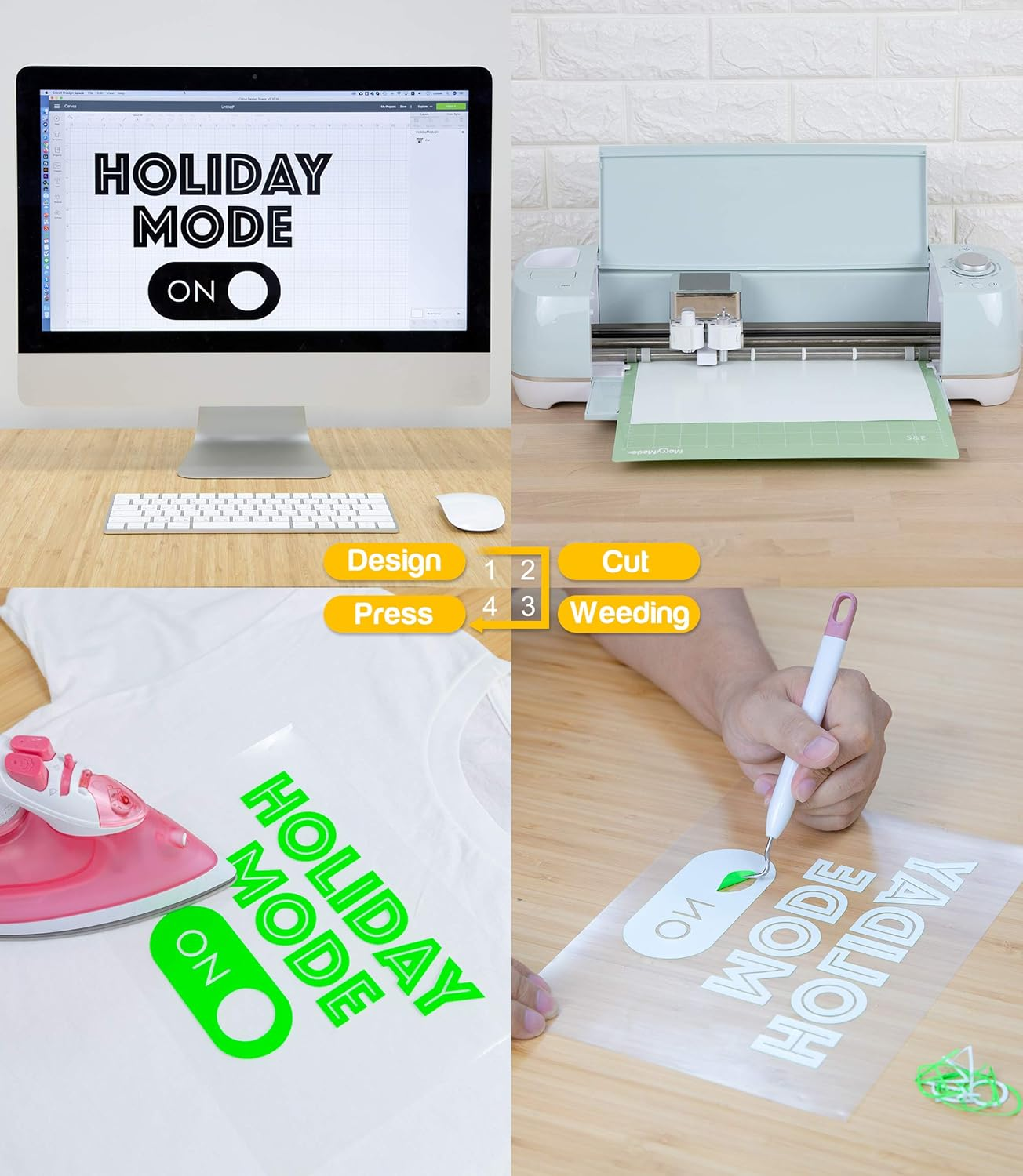 Merrymade Glitter Heat Transfer Vinyl HTV 12"X10" Bundle 15 Sheets, Glitter Iron on Vinyl for Cricut & Silhouette Cameo - HTV Easy to Cut & Weed for T Shirts, Caps & Other Craft Design(Assorted) image number 6