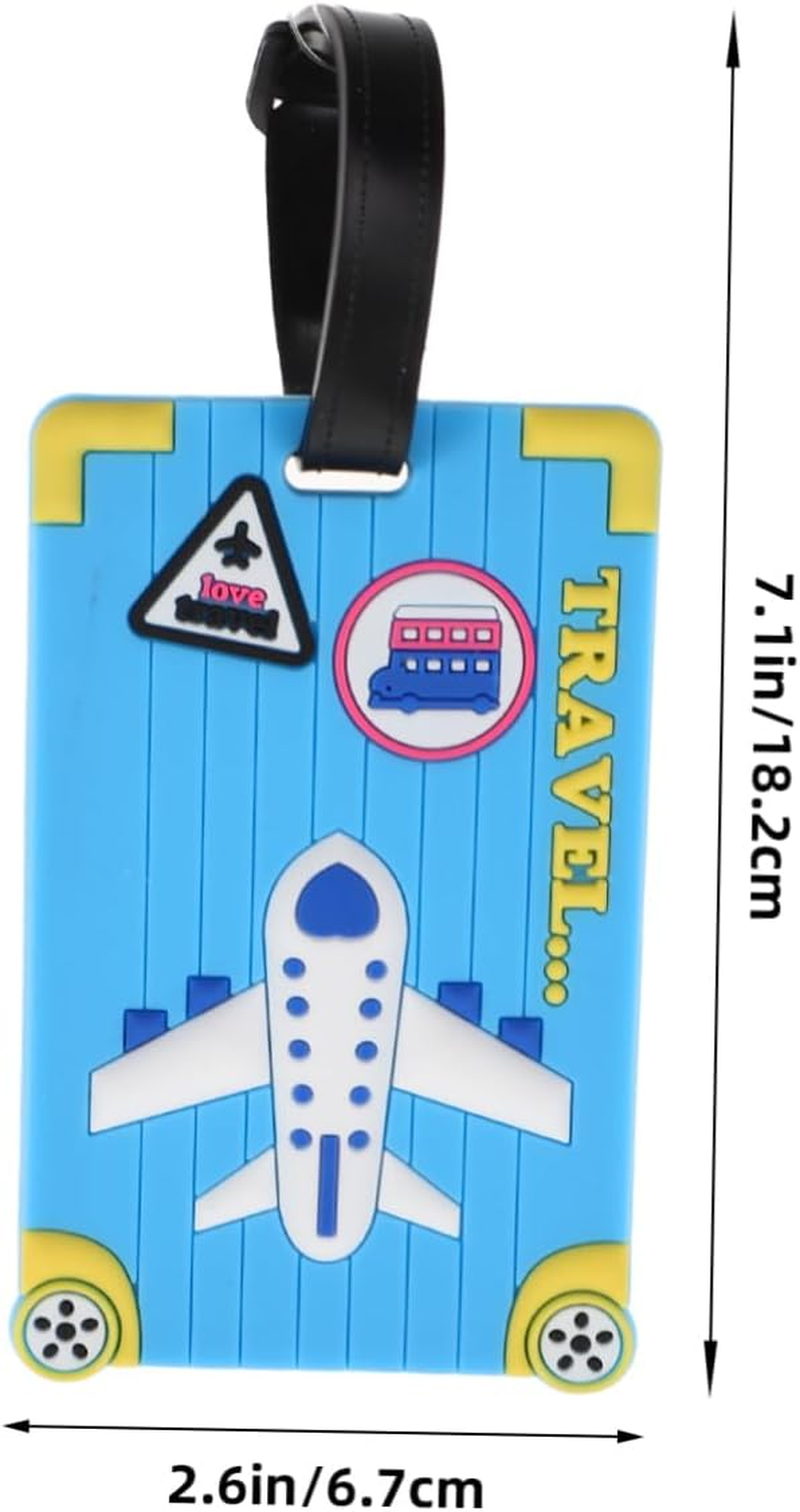 COSMEVIVI Luggage Tags Fun Airplane Design Travel Name Tags Lightweight Versatile Card Holder image number 6