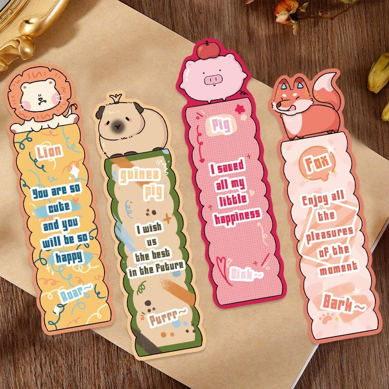 Levigo 30 Pcs Bookmarks, Paper Bookmarks, Book Marks for Reading Women, Unique Creative Bookmark, Cartoon Simple Artistic Book Markers for Reading (Animal) image number 4
