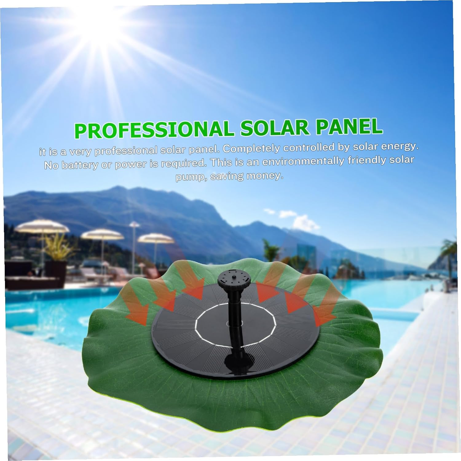 SEWACC Creative Solar Water Fountain Solar Pump Outdoor Garden Courtyard Landscape Decoration Floating Miniature Water Feature Easy Installation Backyard Pools Fish Ponds