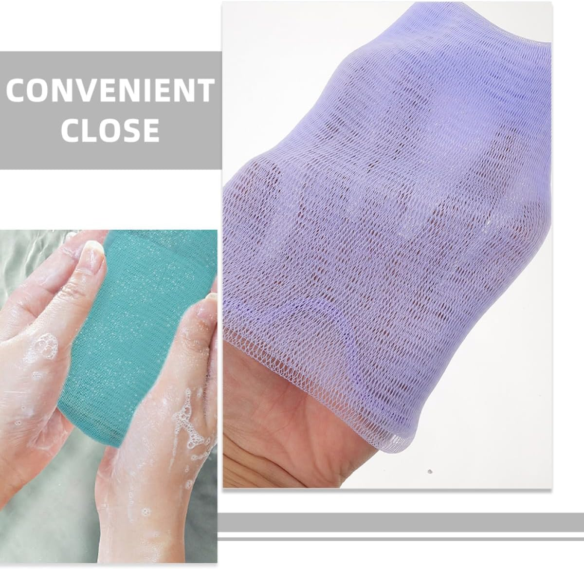 CONGARTENO 4Pcs Soap Foaming Mesh Bags for Bathroom Home Accessory Thickened Soap Saver Pouches for Face Washing and Bathing Portable Lightweight Shampoo Bar Storage image number 2