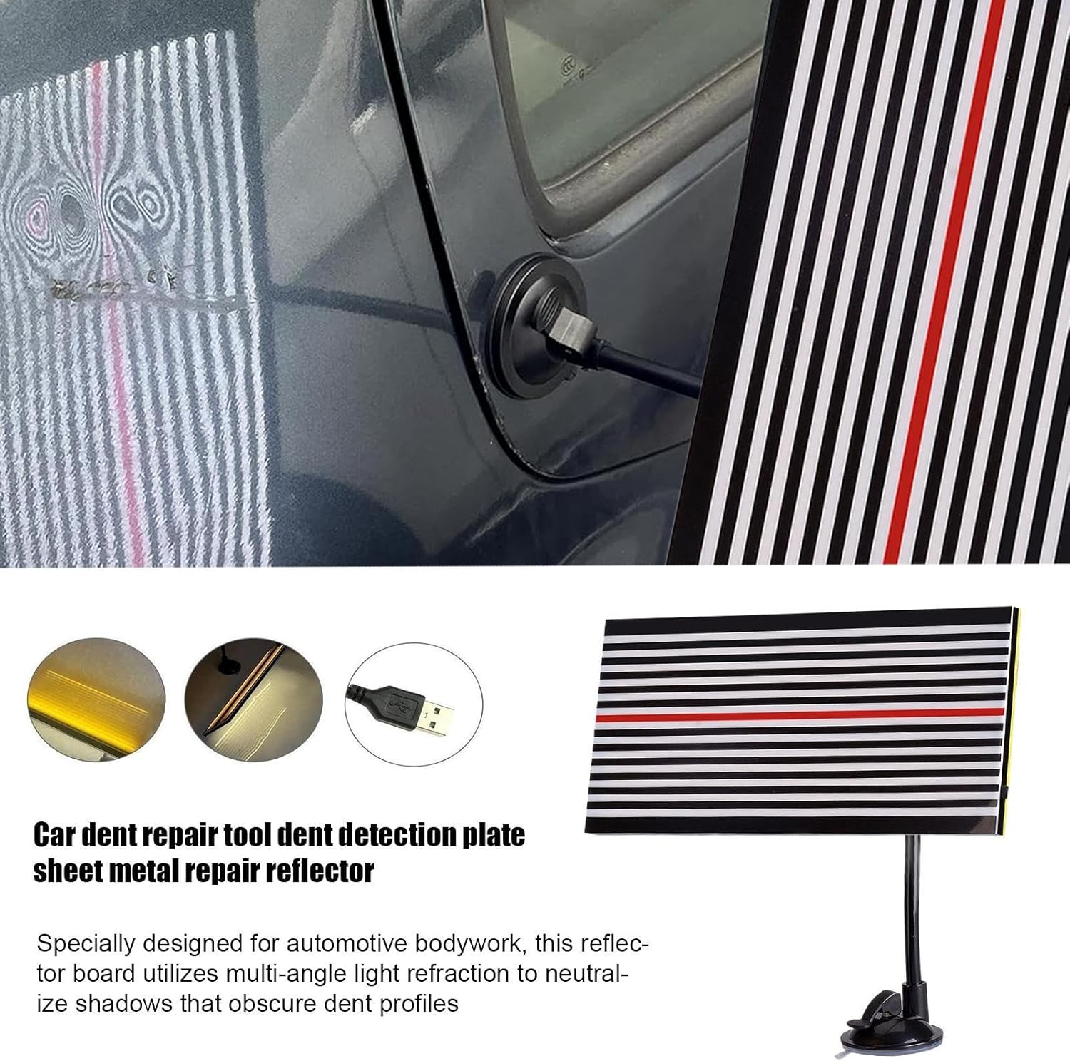 Dent Reflector Board - Multifunctional USB Dent Removal Tool for Cars | Portable Dent Reflector Board, Light Board, Portable Automotive Maintenance for Sedan, MPV, Pickup Truck