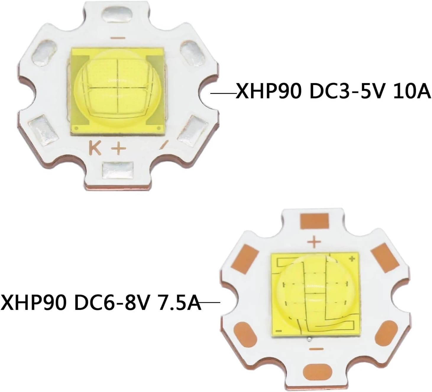 NFGZFNMKYW 1Pcs LED Beads 30W 45W Light DC3V-4V DC6-8V XHP90 LED COB Chip Cold White Lamp DIY for Flashlight Car Light Diving Light Source(Dc6-8V 7.5A) image number 2