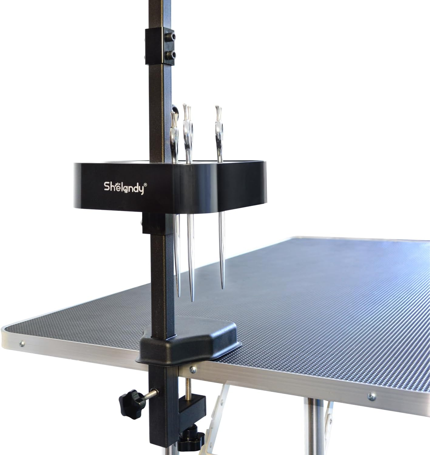 SHELANDY Pet Grooming Arm with Clamp for Large and Small Dogs - 35 Inch Height Adjustable and Free Two No Sit Haunch Holder,Black image number 3