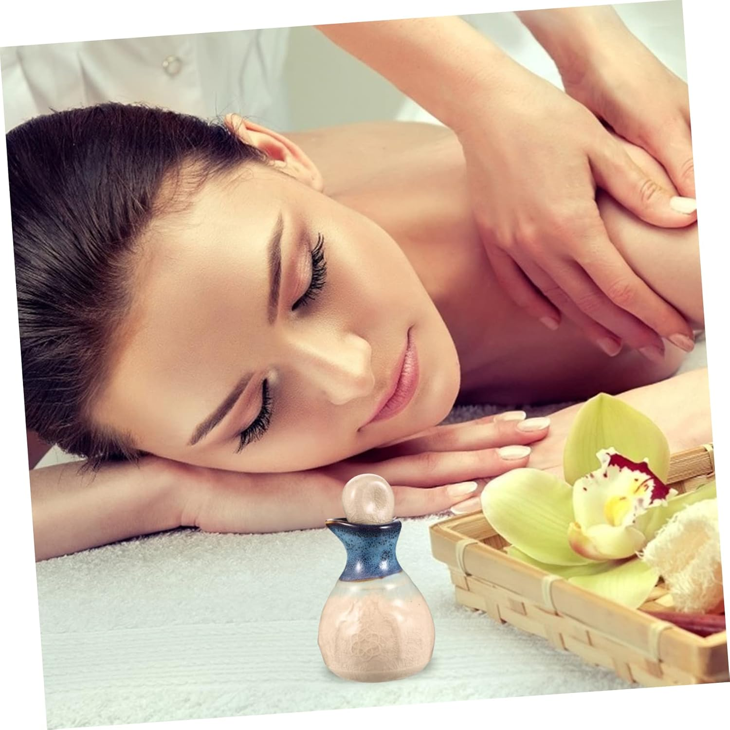 Beavorty Ceramic Essential Oil Perfume Bottle for Subpackaging Compact Dropper Bottle Spray Function for Travel Toiletry Needs image number 6