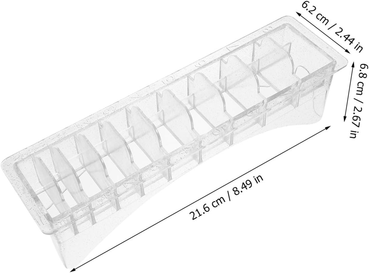 DECHOUS Hair Clipper Guard Organizer with 10 Grids Plastic Storage Case for Professional Barber Clippers Compatible with Wahl, Salon Hair Clippers Accessories Holder image number 5