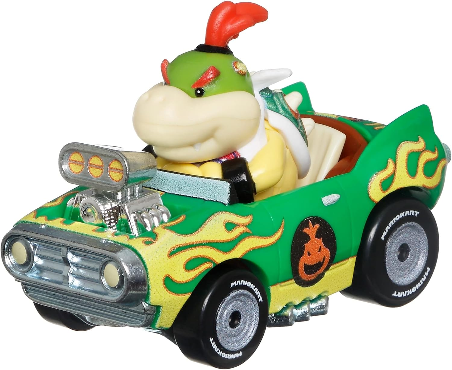 Mattel Hot Wheels Mario Kart Bowser Jr. Flame Flyer Kart Diecast Collectible Model 1:64 Scale 5 Cm Long Multicolor Unisex Children'S Toy Car image number 1