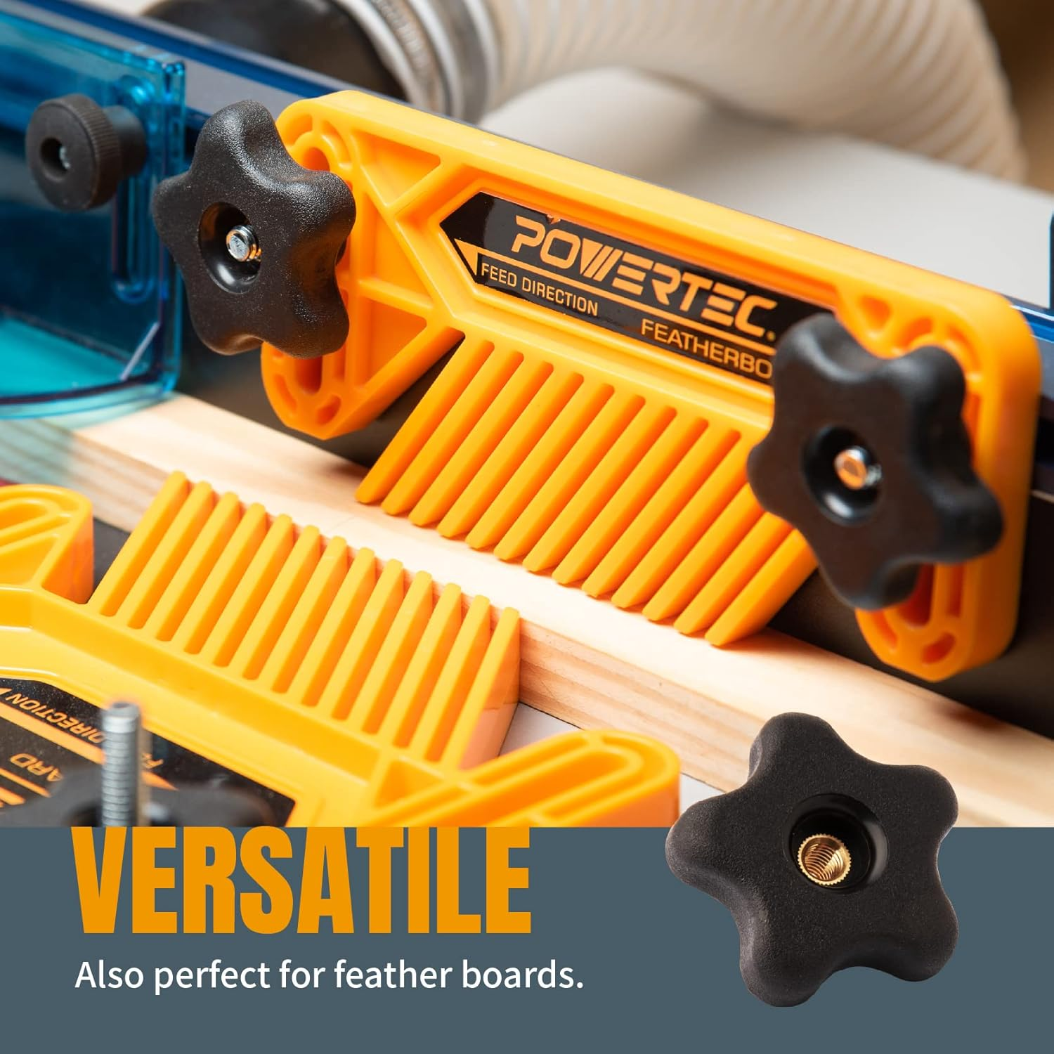 POWERTEC 71121 T Track Knob Kit W/Threaded Knobs and 5/16&rdquo;-18 T Slot Bolts, 16-Piece Set, T Track Accessories for Woodworking Jigs and Fixtures image number 1